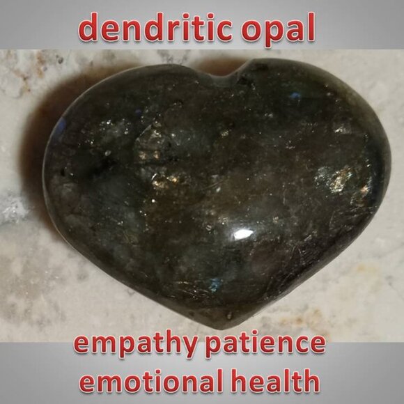 Jewelry - dendritic / dendrite opal stone crystal heart